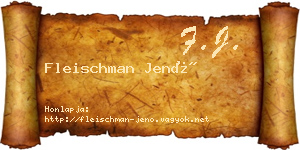 Fleischman Jenő névjegykártya